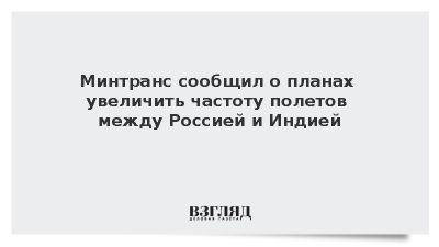 Минтранс: Россия готова к увеличению частоты полетов в сообщении с Индией
